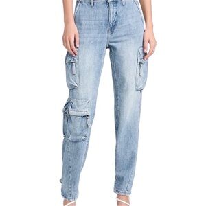 pistola Light Wash Straight Leg Cargo Jeans